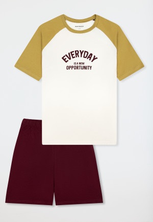 Korte pyjama in off-white - Teens Nightwear