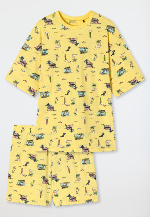 Pajamas short organic cotton camper vanilla - Ocean Flow