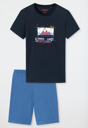 Schlafanzug kurz Organic Cotton dunkelblau - Summer Camp