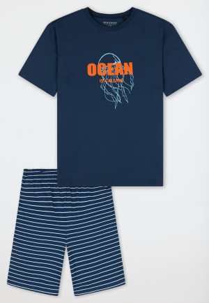Short pyjamas Organic Cotton indigo - Nightwear
