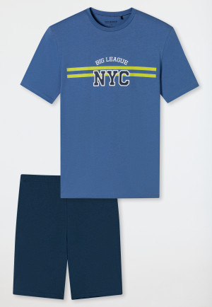 Pigiama corto in Organic Cotton NYC jeans blu - Nightwear