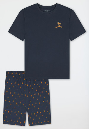 Pigiama corto in Organic Cotton palme grafite - Nightwear
