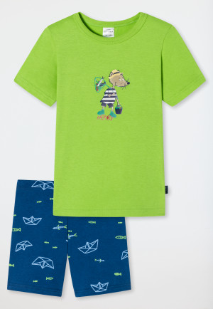 Schlafanzug kurz Organic Cotton Ratte Fischer lime - Rat Henry