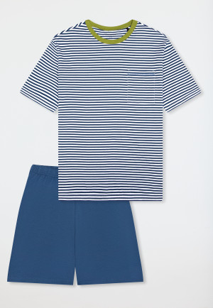 Pyjama korte streepjes atlantisch blauw - Teens Nightwear