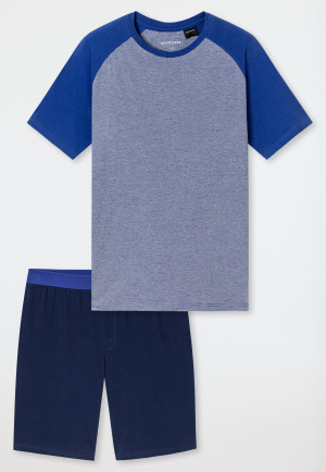 Pigiama corto a righe blu reale - 95/5