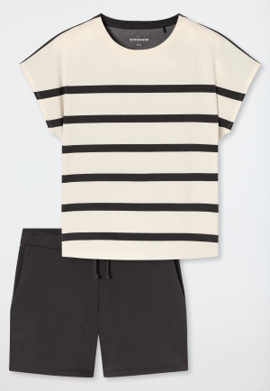 Short pyjamas stripes pearl - Casual Nightwear