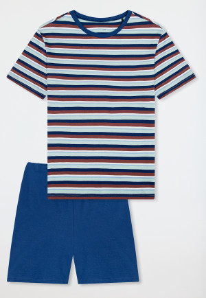 Pyjama korte strepen turquoise - Nightwear