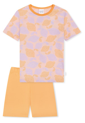 Schlafanzug kurz Zitronen pfirsichorange - Kids Nightwear