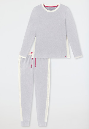 Pajamas long organic cotton gray melange - Casual Nightwear
