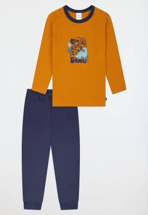 Schlafanzug lang Bündchen Dino curry - Kids Nightwear