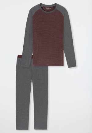 Schlafanzug lang burgund - 95/5