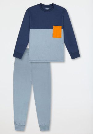 Schlafanzug lang Colour-Blocking mineral - Teens Nightwear