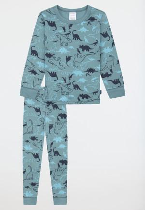 Pyjamas long fine rib cuffs Dinos mineral - Kids Nightwear