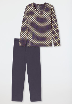 Pyjama long graphite imprimé - Comfort Essentials