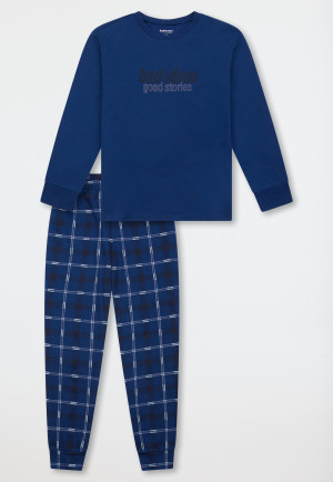 Schlafanzug lang Karo royal - Teens Nightwear