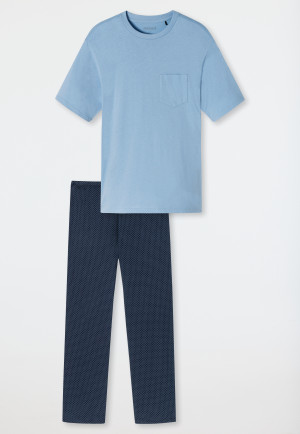 Schlafanzug lang Kurzarm Brusttasche Kreise air - Essentials Nightwear