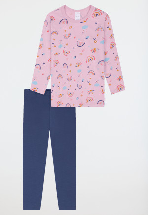 Schlafanzug lang Leggings Sonne Regenbogen veilchen - Kids Nightwear