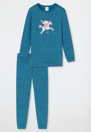 Schlafanzug lang Organic Cotton Bündchen Tupfen Einhorn petrol - Prinzessin Lillifee