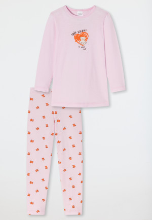 Pyjama long coton bio leggings nounours cur rose - Natural Love