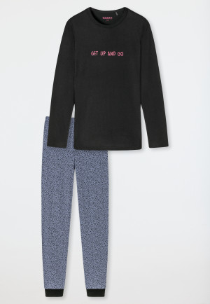 Pyjama long en coton bio Pois noir - Nightwear