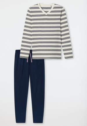 Long pyjamas striping lime white - Casual Nightwear