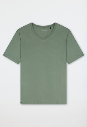 Shirt kurz arm V-Ausschnitt khaki - Mix+Relax