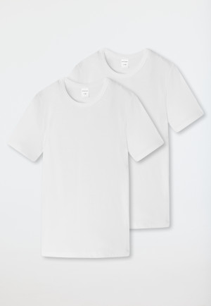 Shirt short-sleeved 2-pack organic cotton white - 95/5