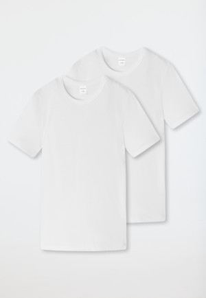 Shirt korte mouwen 2-pack organic cotton wit - 95/5