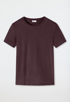 Shirt korte mouwen aubergine - Revival Antonia