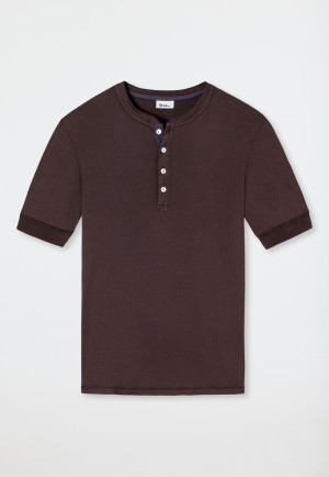 Shirt short-sleeved aubergine - Revival Karl-Heinz