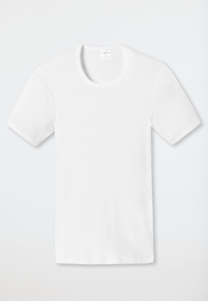 Shirt korte mouw dubbelrib wit - Essentials