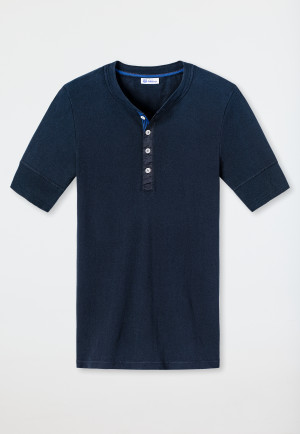 Chemise manches courtes bleu foncé - Revival Karl-Heinz