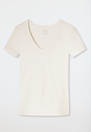 Shirt korte mouw fijnrib champagne - Naturschönheit