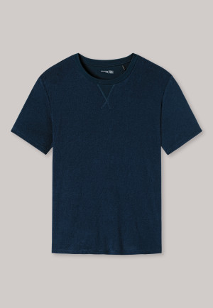 Shirt kurzarm Frottee nachtblau - Mix+Relax