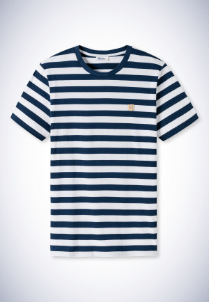 Shirt korte mouw indigo - Revival Georg