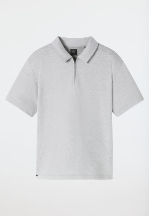 Maglietta manica corta jacquard chiusura a lampo giada - Mix+ Relax