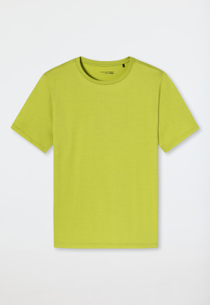 Shirt short-sleeved mercerized cotton crew neck lime - Mix & Relax