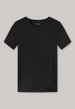 Short-sleeved shirt modal black - Mix + Relax