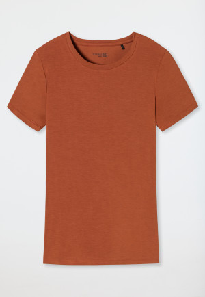 Maglia a maniche corte in modal color whisky - Mix+Relax