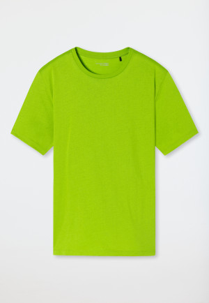 Maglia a maniche corte in cotone biologico mercerizzato, verde lime - Mix+Relax