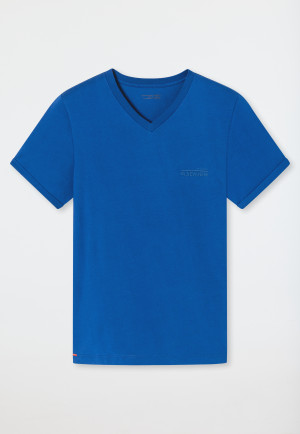 Shirt kurzarm Organic Cotton V-Ausschnitt indigo - Mix+Relax