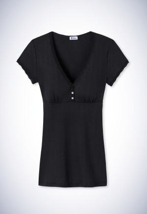 Shirt short sleeve black - Revival Agathe