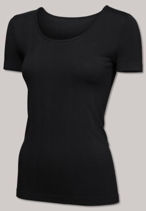 Shirt kurzarm seamless Bambus schwarz - Active Mesh Bamboo