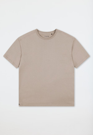 Shirt short sleeve sweat fabric clay red - Mix+Relax