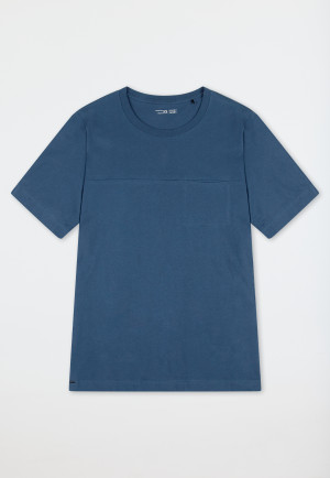Shirt short sleeve sweat fabric indigo - Mix+Relax