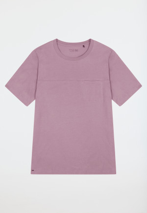 Shirt short sleeve sweat fabric purple - Mix+Relax