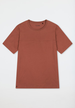 Shirt short sleeve sweat fabric terracotta - Mix+Relax