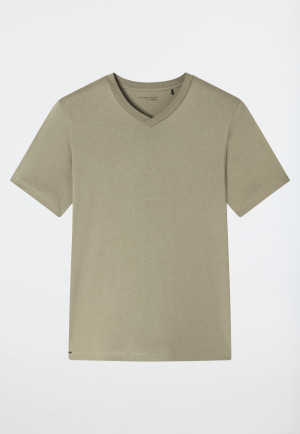 Shirt kurzarm V-Ausschnitt jade - Mix+Relax