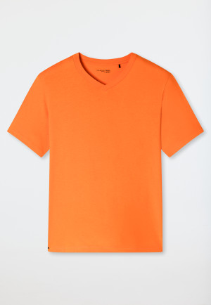 Shirt kurzarm V-Ausschnitt orange - Mix+Relax