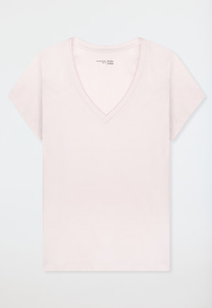 Shirt kurzarm V-Ausschnitt rosé - Mix+Relax